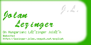 jolan lezinger business card